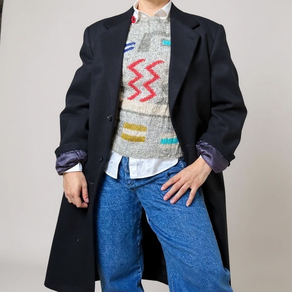 Wool Colorful Geometric Patterned Vest - Medium - Picture 3 of 13